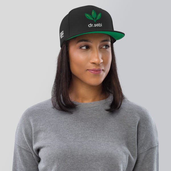 Dr. Sebi Snapback Cap – Unisex (White Text) - Image 8