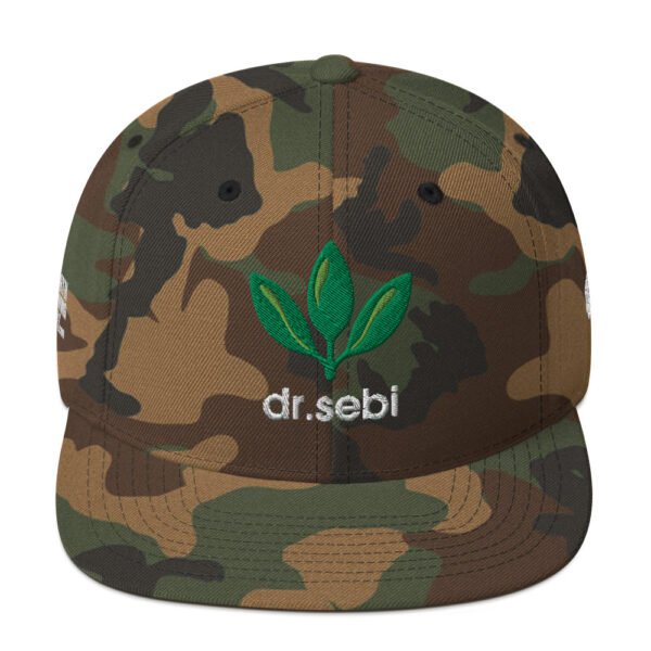 Dr. Sebi Snapback Cap – Unisex (White Text) - Image 53