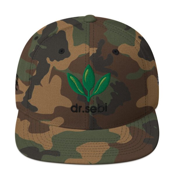 Dr. Sebi Snapback Cap – Unisex (Black Text) - Image 21