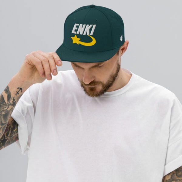 Enki Snapback Cap – Unisex (White Text) - Image 7