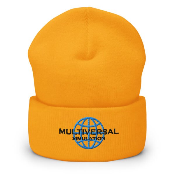 Multiversal Simulation Hat – Cuffed Beanie Unisex (Black Text) - Image 11