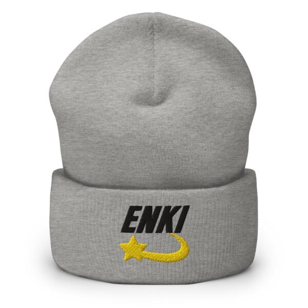 Enki Hat – Cuffed Beanie Unisex (Black Text) - Image 9