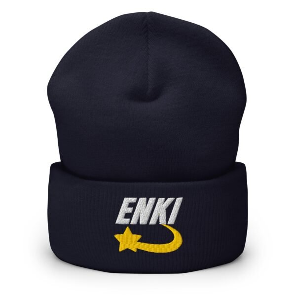 Enki Hat – Cuffed Beanie Unisex (White Text) - Image 13