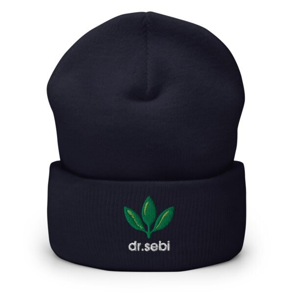 Dr. Sebi Hat – Cuffed Beanie Unisex (White Text) - Image 11