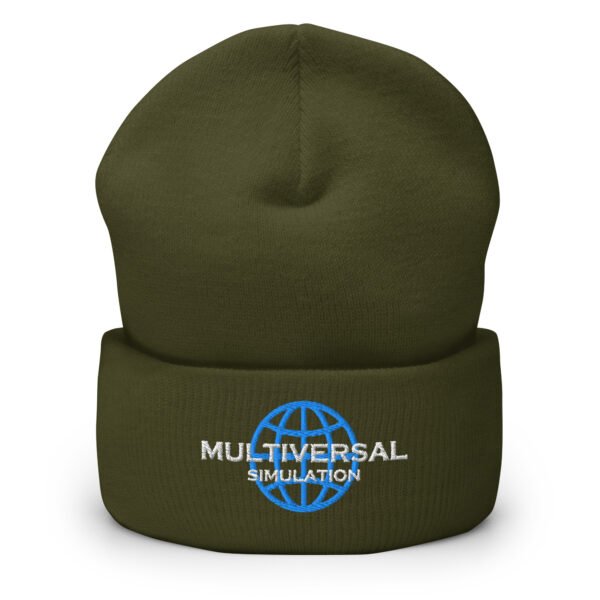 Multiversal Simulation Hat – Cuffed Beanie Unisex (White Text) - Image 14