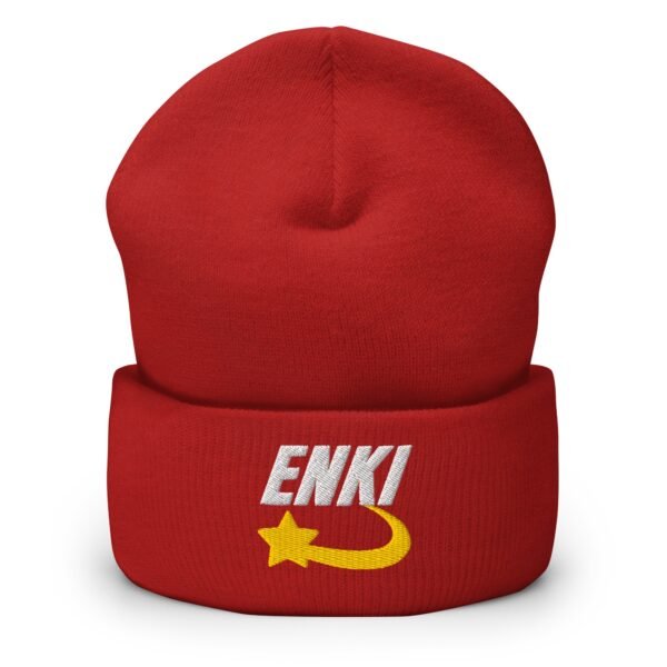 Enki Hat – Cuffed Beanie Unisex (White Text) - Image 9