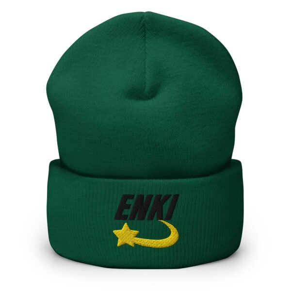 Enki Hat – Cuffed Beanie Unisex (Black Text) - Image 13