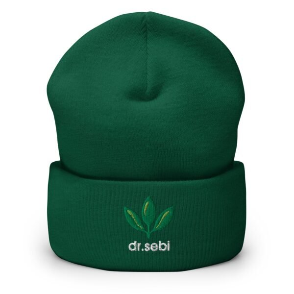 Dr. Sebi Hat – Cuffed Beanie Unisex (White Text) - Image 15