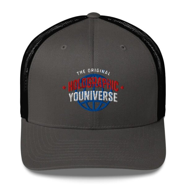 Holographic YOUniverse Trucker Cap – Unisex (White Text) - Image 33