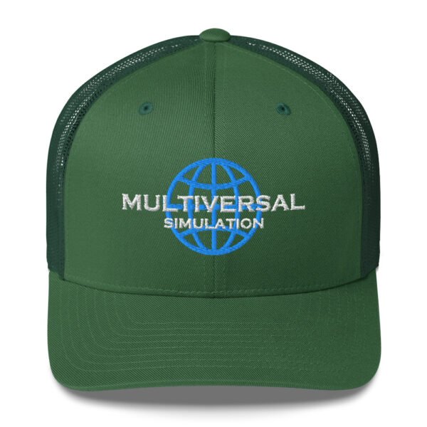 Multiversal Simulation Trucker Cap – Unisex (White Text) - Image 81