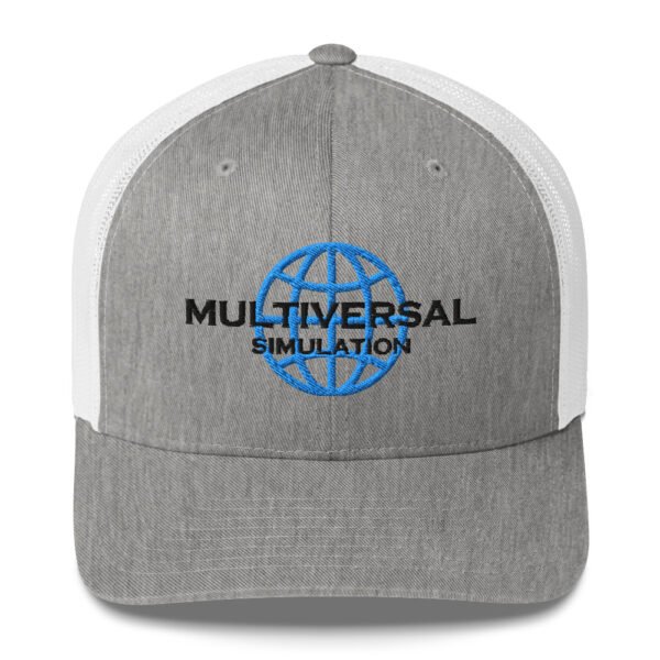Multiversal Simulation Trucker Cap – Unisex (Black Text) - Image 49