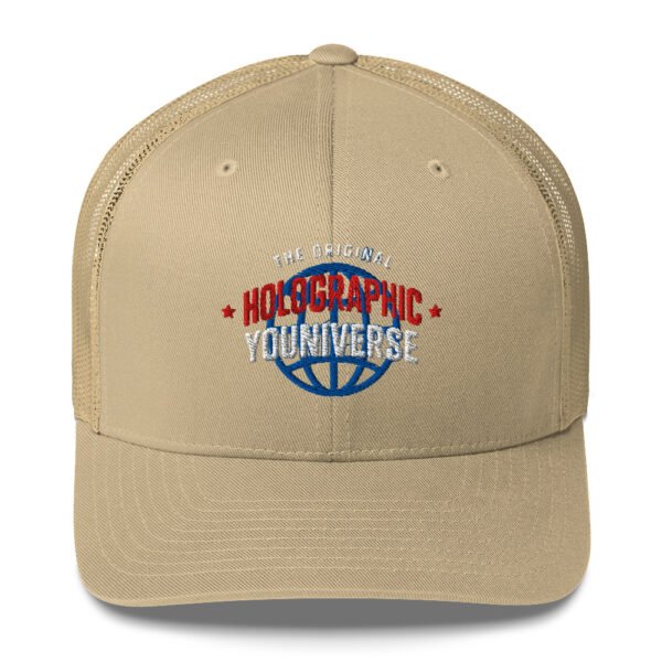 Holographic YOUniverse Trucker Cap – Unisex (White Text) - Image 129