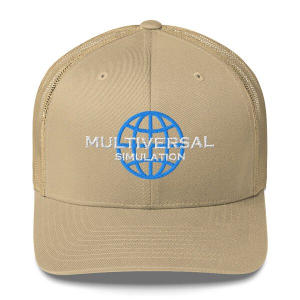 Multiversal Simulation Trucker Cap – Unisex (White Text) - Image 129