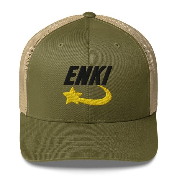 Enki Trucker Cap – Unisex (Black Text) - Image 97