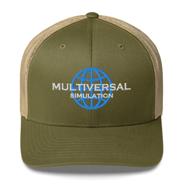 Multiversal Simulation Trucker Cap – Unisex (White Text) - Image 137