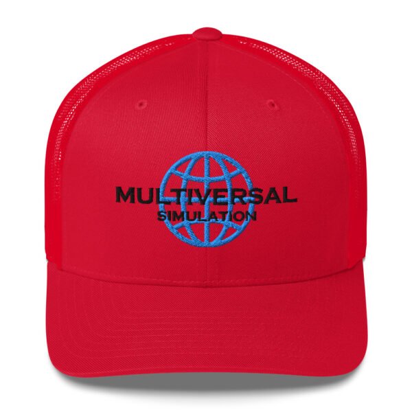 Multiversal Simulation Trucker Cap – Unisex (Black Text) - Image 9