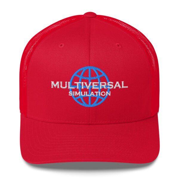 Multiversal Simulation Trucker Cap – Unisex (White Text) - Image 9