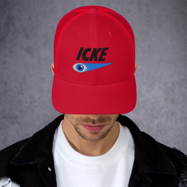 Icke Trucker Cap – Unisex (Black Text) - Image 98