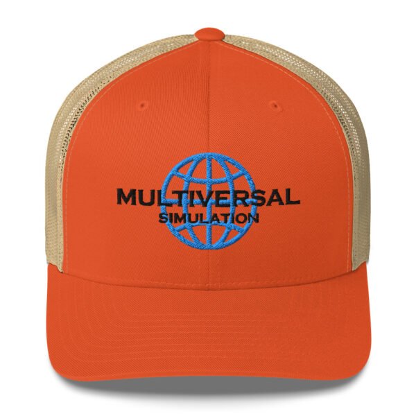 Multiversal Simulation Trucker Cap – Unisex (Black Text) - Image 25