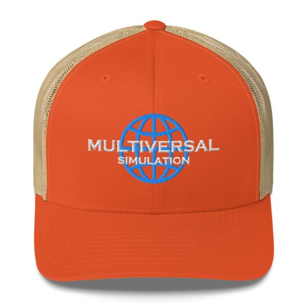 Multiversal Simulation Trucker Cap – Unisex (White Text) - Image 97