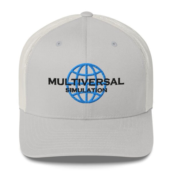 Multiversal Simulation Trucker Cap – Unisex (Black Text) - Image 57