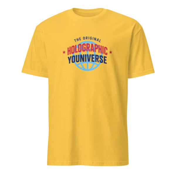 Holographic YOUniverse T-Shirt – Short-Sleeve Unisex Tee (Navy Text) - Image 15