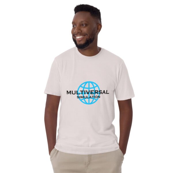 Multiversal Simulation T-Shirt – Short-Sleeve Unisex Tee (Black Text) - Image 5