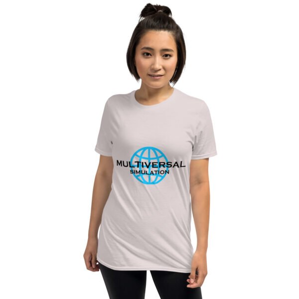 Multiversal Simulation T-Shirt – Short-Sleeve Unisex Tee (Black Text) - Image 7