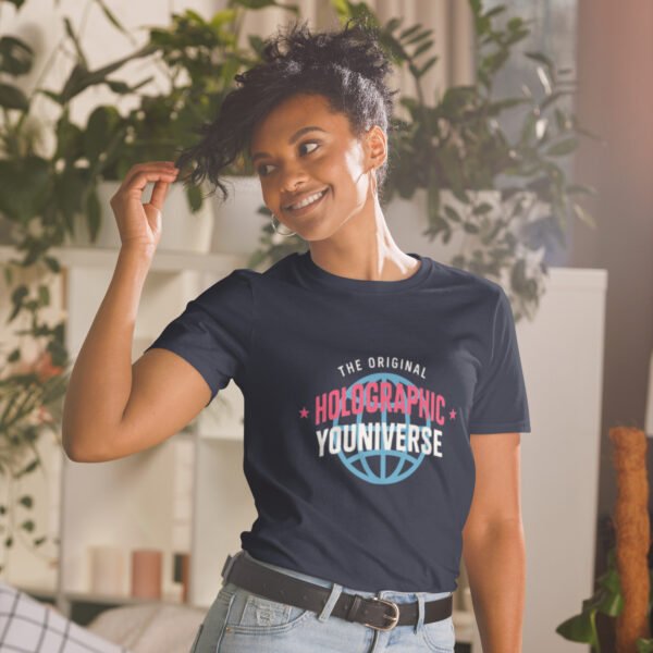 Holographic YOUniverse T-Shirt – Short-Sleeve Unisex Tee (White Text) - Image 10