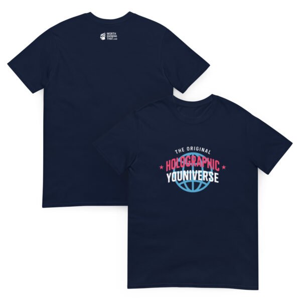 Holographic YOUniverse T-Shirt – Short-Sleeve Unisex Tee (White Text) - Image 11