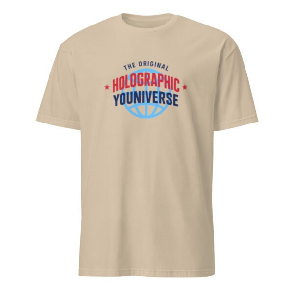 Holographic YOUniverse T-Shirt – Short-Sleeve Unisex Tee (Navy Text) - Image 13
