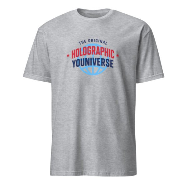 Holographic YOUniverse T-Shirt – Short-Sleeve Unisex Tee (Navy Text) - Image 19