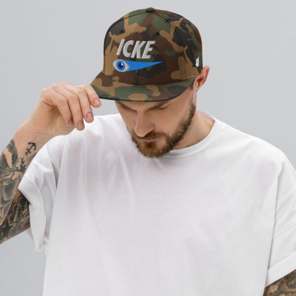 Icke Snapback Cap – Unisex (White Text) - Image 7
