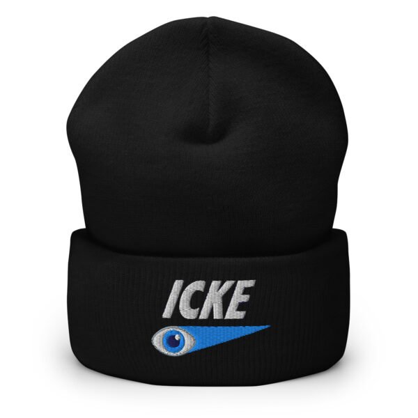 Icke Hat – Cuffed Beanie Unisex (White Text)