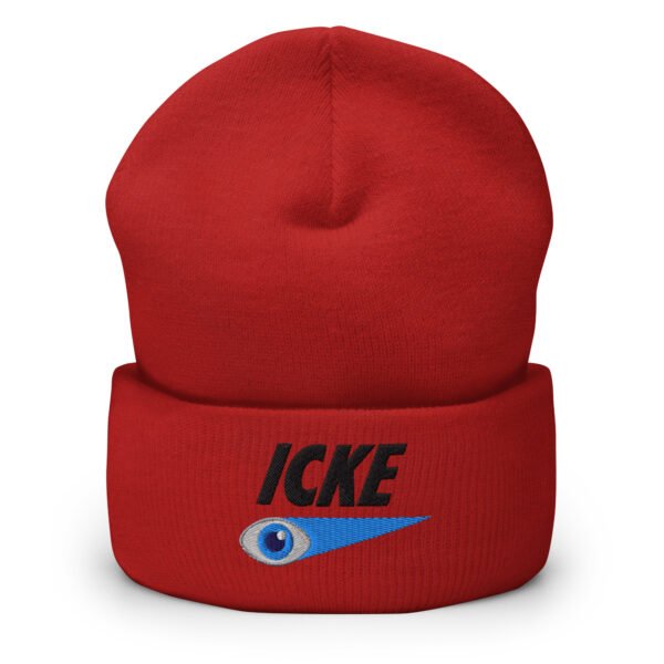 Icke Hat – Cuffed Beanie Unisex (Black Text) - Image 12