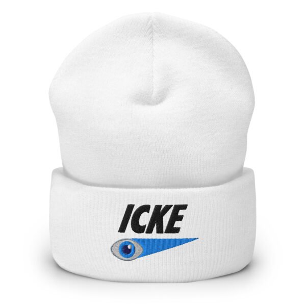 Icke Hat – Cuffed Beanie Unisex (Black Text)